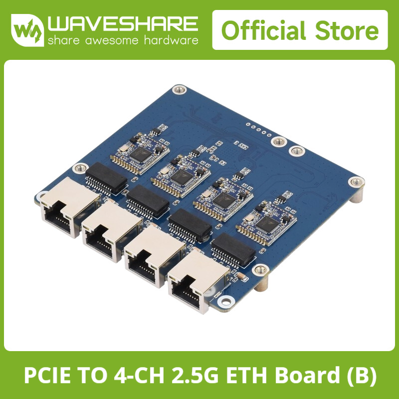 Raspberry Pi 5 - Waveshare PCIe TO 4-Ch ギガビット /
