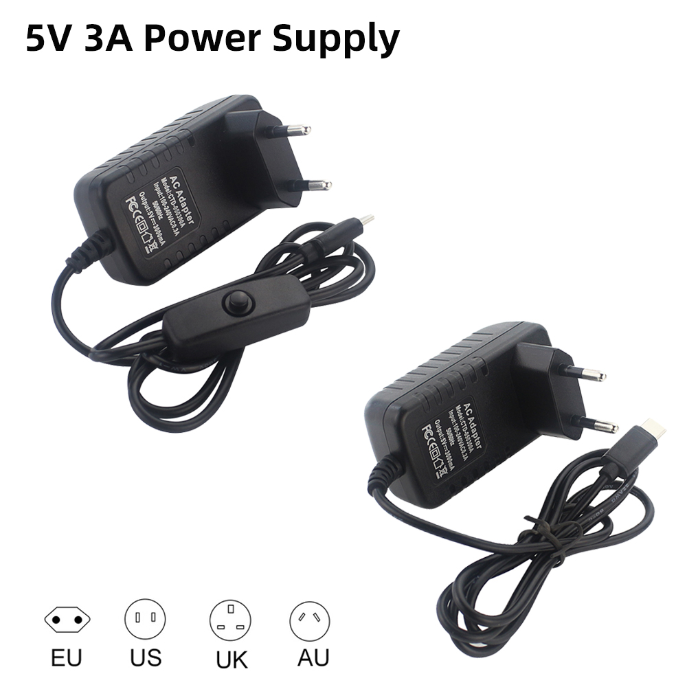 Pi Power Supply - 5V 3A ラズベリーパイ 4 電源 USB