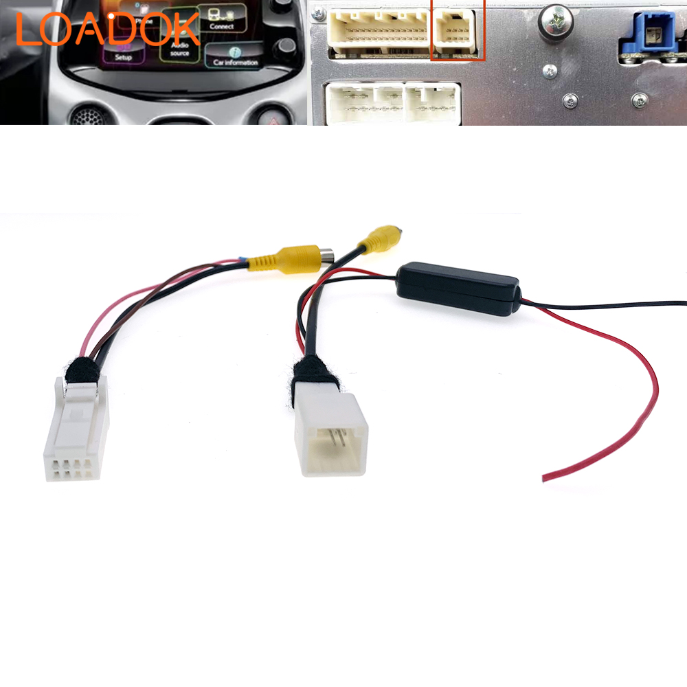 Pi Camera Cable - リバースリアカメラrcaコンバーター、カーラジオ、8ピン、12v〜6v、5v、toyota、aygo、Cityroen s1、Peugeot 108、Android用アダプターケーブル