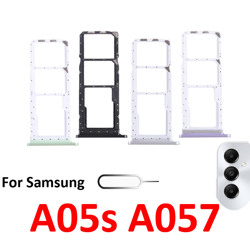 Micro Sd Card - Samsung Galaxy A05s A057 A057F用、SIMカードトレイ、microSDカードスロット、カードホルダー、シングル/デュアル対応、ブラック/シルバー