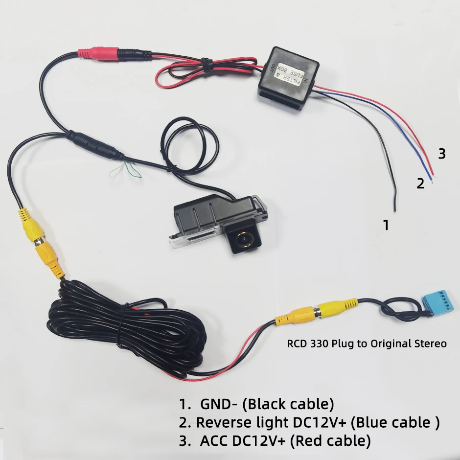 Pi Camera Cable - 車のリアビューカメラ電源フィルター整流器 RCD330 PQ MIB RCA 変換アダプタ