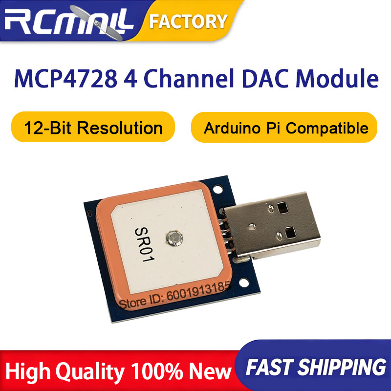 Raspberry Pi 4 - MCP4728 12ビットI2C DACモジュール 4チャンネルデジタル-アナログコンバーター ブレークアウトボード Arduino、Raspberry
