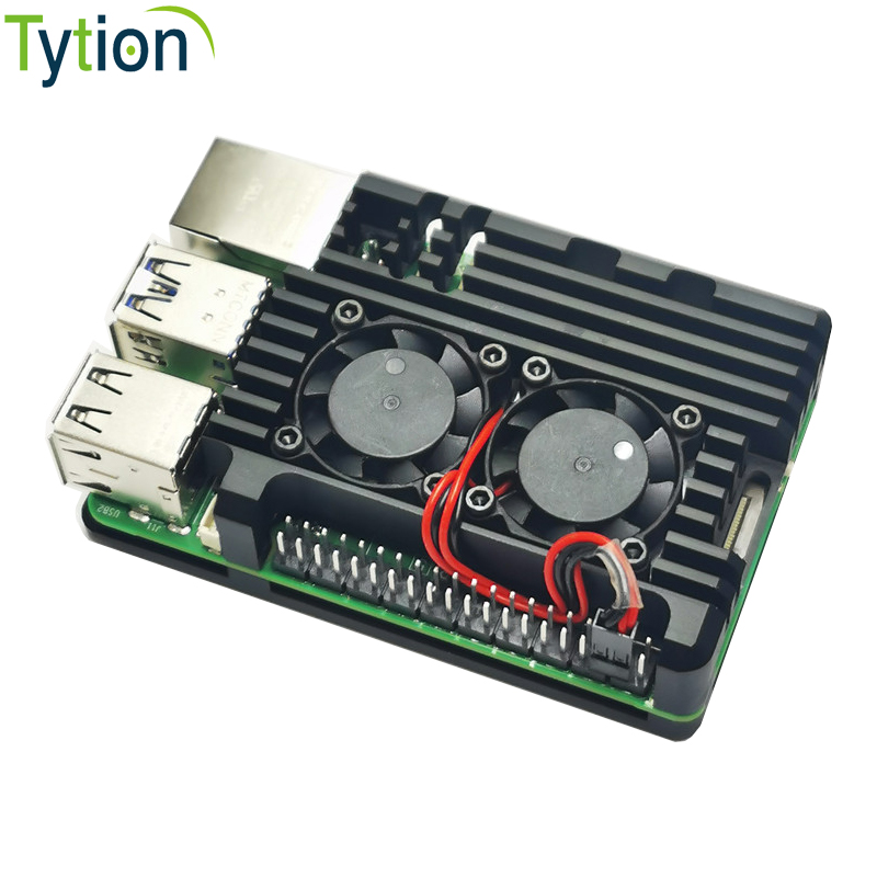 Pi 5 Case - Raspberry Pi 5ケース デュアルファンヒートシンク アルミ合金シェル 金属製ボックス