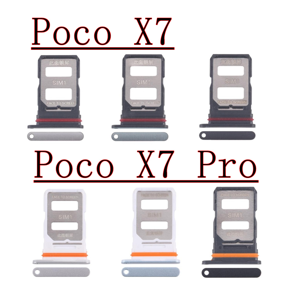 Micro Sd Card - Xiaomi Poco X7 Pro PocoX7Pro用SIMカードトレイリーダー、マイクロSDカードホルダー、SIMカードスロットアダプターコネクター修理部品