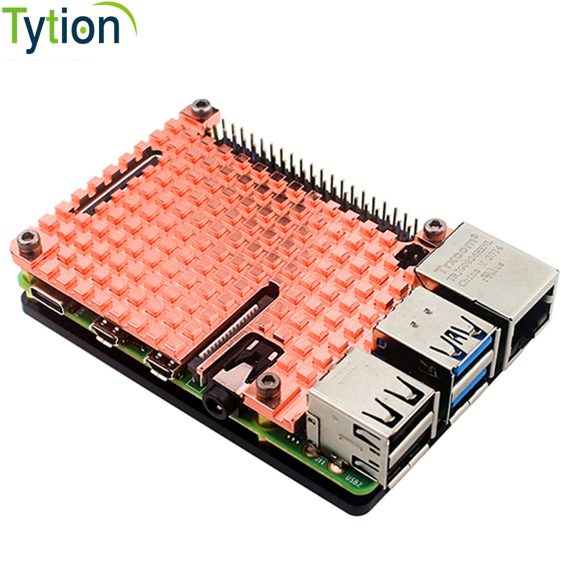 Raspberry Pi 4B 純銅ヒートシンクメタルケース - Pi 4 Case のレビューと価格
