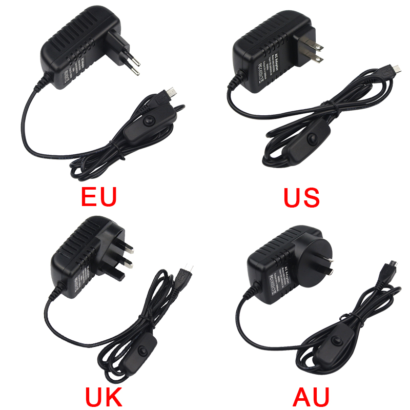 5V 3A ラズベリーパイ 3 モデル B+ 電源マイクロ  - Pi Power Supply のレビューと価格