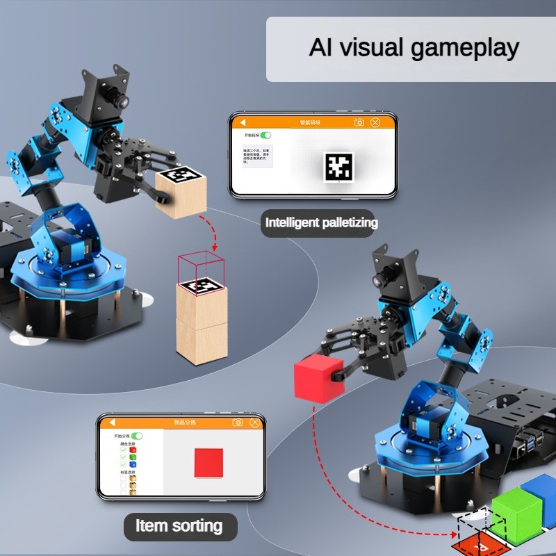 6軸のロボットアーム。サーボクロー、AIビジュアル、FPVカ - Raspberry Pi Kit のレビューと価格