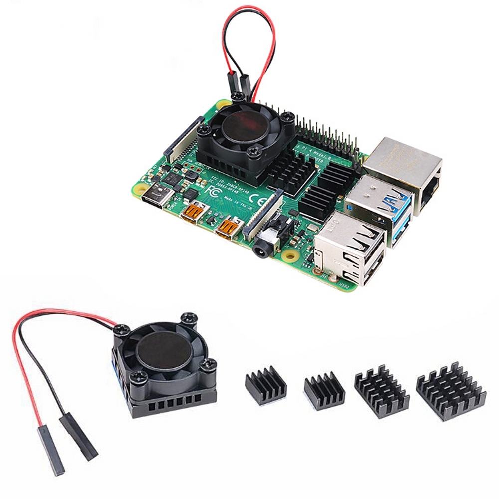 ラズベリーパイ4モデルb用ヒートシンク,シングル冷却ファン, - Pi Power Supply のレビューと価格
