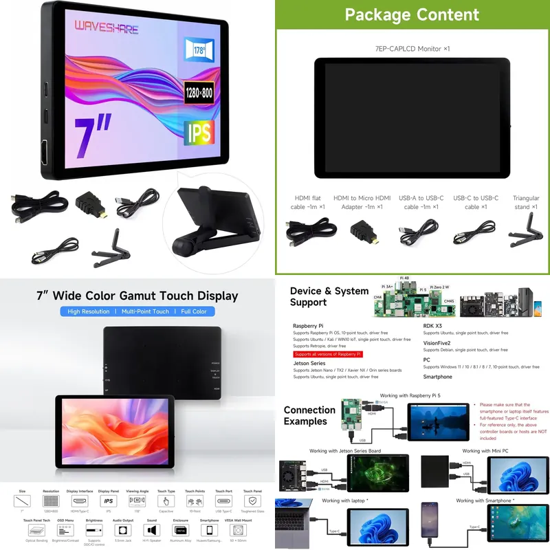 Aismartlink Waveshare 7インチ 128 - Raspberry Pi のレビューと価格