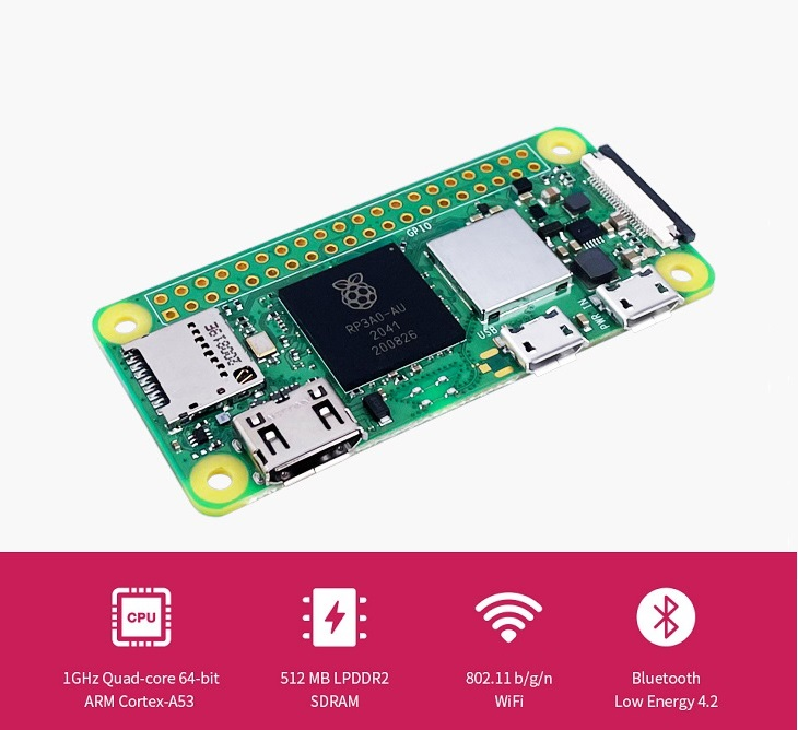 ラズベリーパイ ゼロ 2W、5倍速い。 1GHzクアッドコア - Pi Zero のレビューと価格