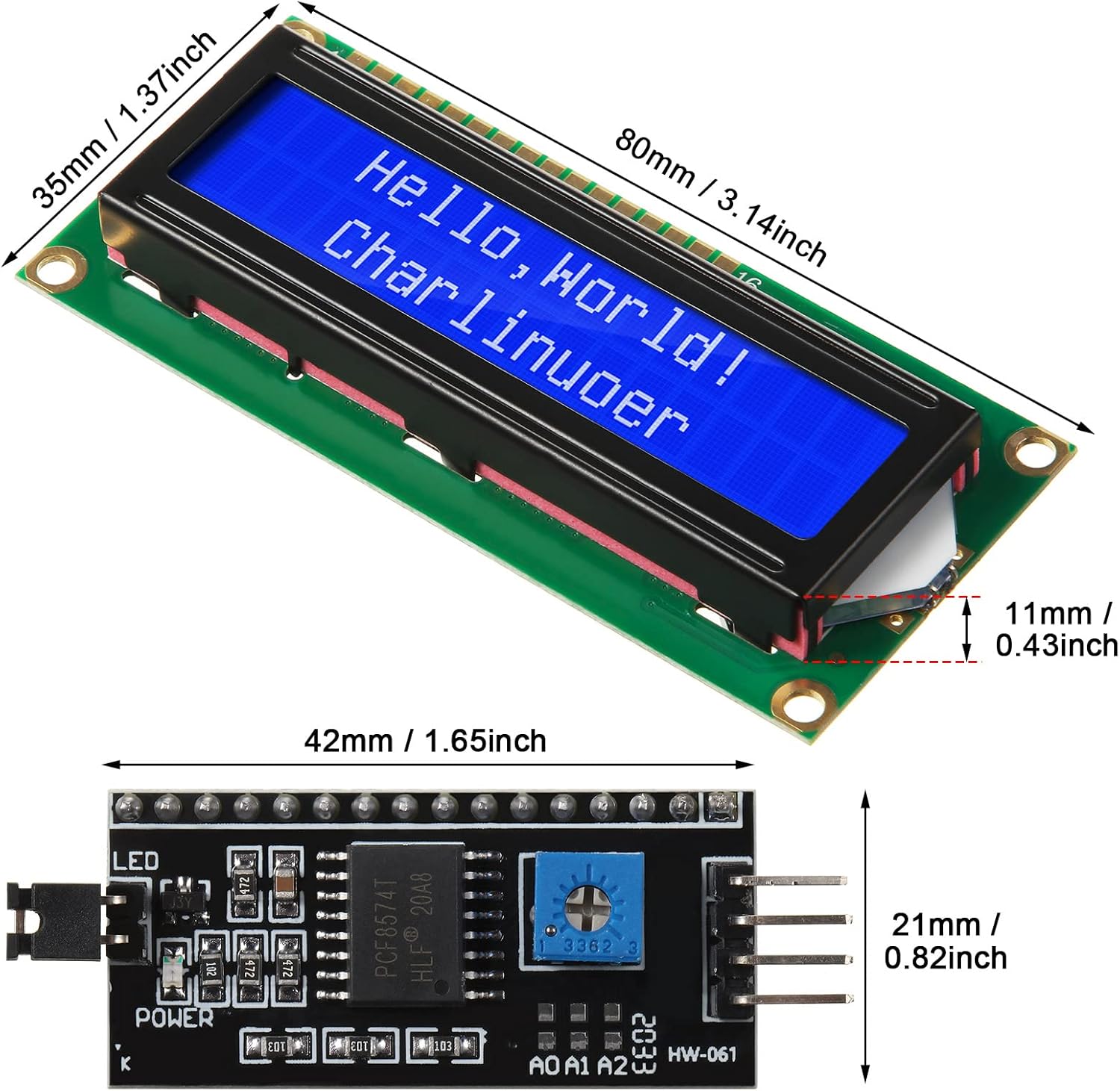 1セット 1602 LCD 20*4 ブルースクリーン I2 - Pi Display のレビューと価格