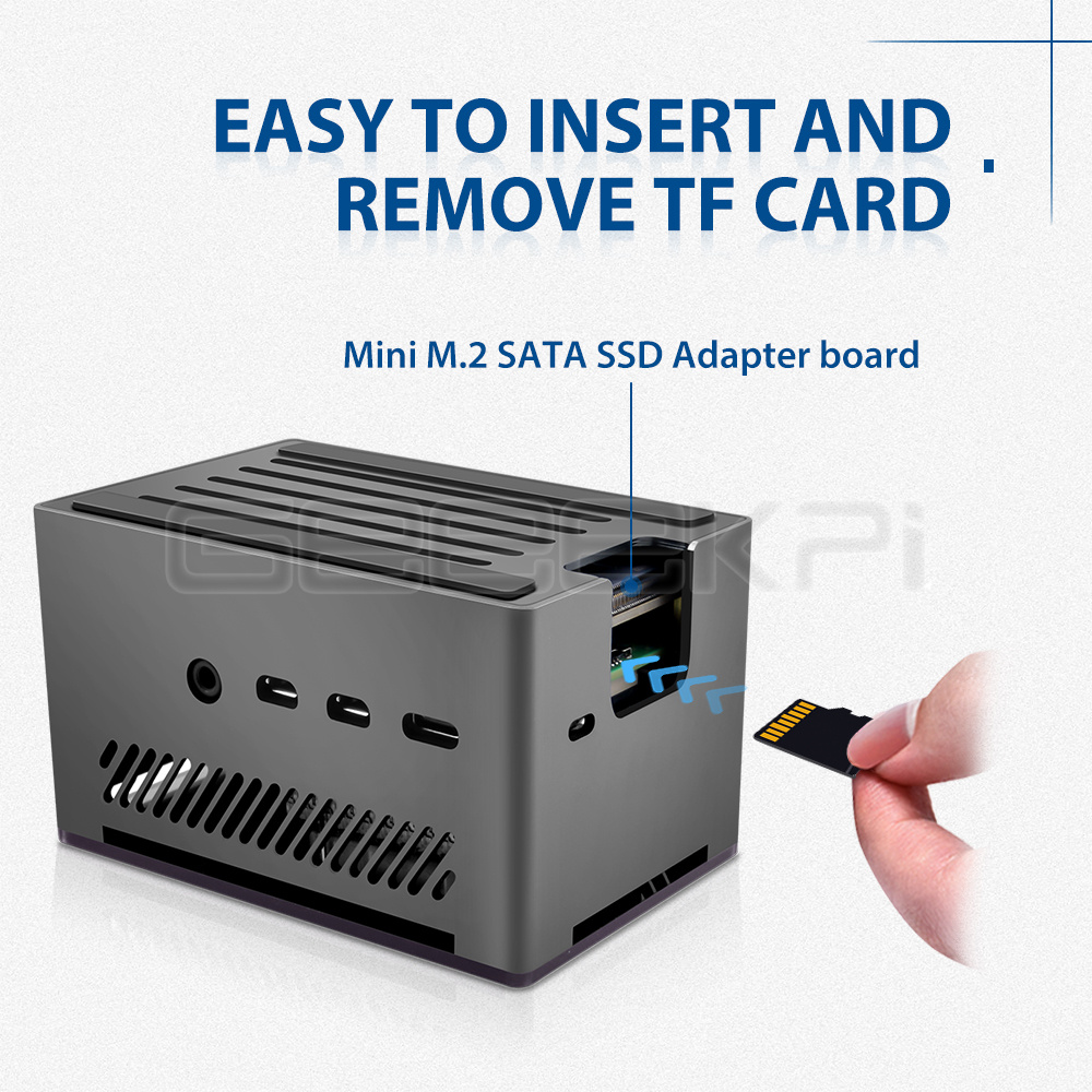 Geekpi-アルミニウムレンガハウジング,m.2 sata - Pi 4 Case のレビューと価格