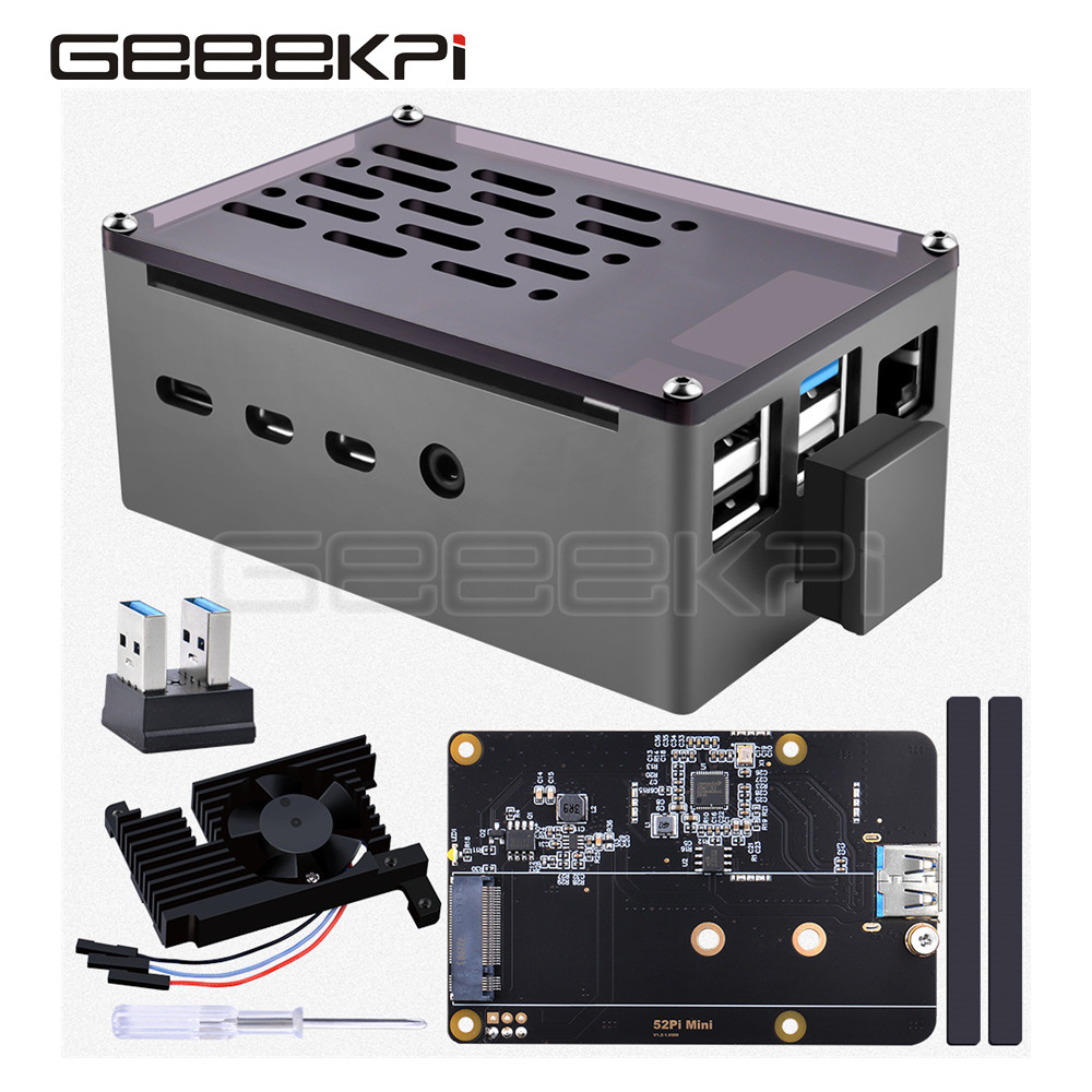 Geeekpiアルミレンガケース黒シェルとM.2 sata  - Pi 4 Case のレビューと価格