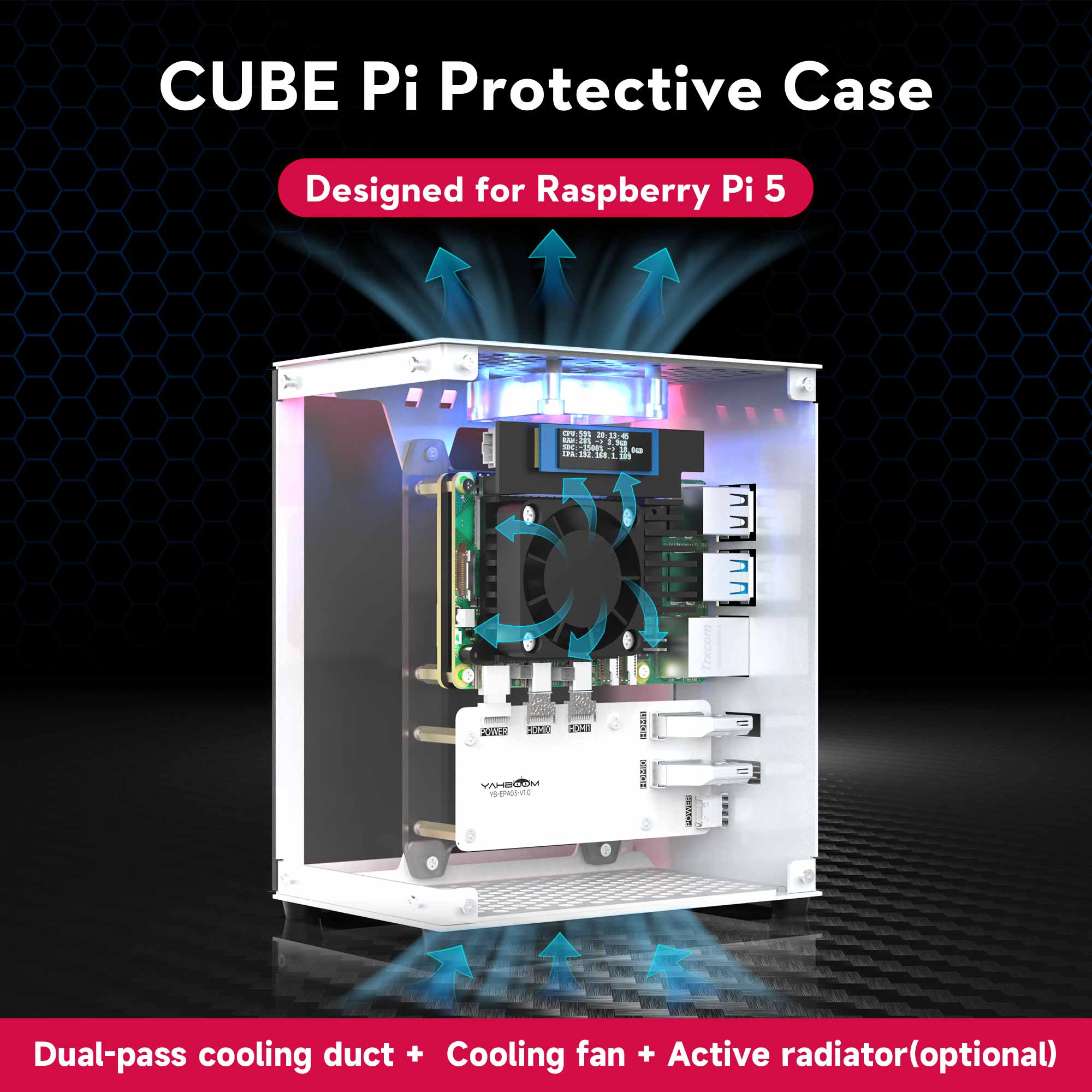 Raspberry Pi 5ケース保護キット,冷却ファン付き - Pi 5 Case のレビューと価格