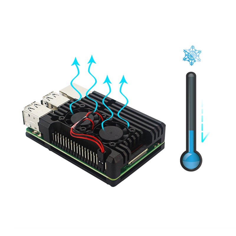 Raspberry Pi 3B+ 3B アルミニウムケースア - Pi Cooler のレビューと価格